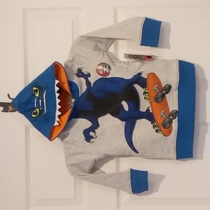 Hollywood Dinosaur Skateboard Hoodie - Soooo Fun!  Size 5 NWT